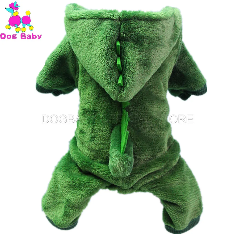 DOGBABY/пальто с динозаврами и собаками флисовая зимняя одежда для собак зеленый