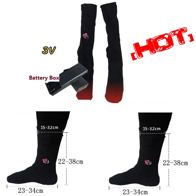 Открытый холодной погоды Электрический батарея с подогревом носки для девочек средства ухода за кожей стоп Теплее Нагреватель льда