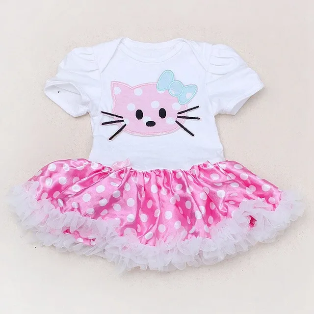 Hello Kitty Infant Girl Dresses Toddler Lace Tutu Romper Vestido Bebe