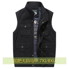 Брендовые мужские жилеты размера плюс 6XL 7XL 8XL AFS JEEP, куртка без рукавов, хлопковый Повседневный жилет с карманами, мужской жилет