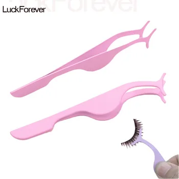 

100Pc Plastic Eyelash Curler Mini False Eyelashes Clip Extension Eyelash Applicator Tweezers Lash Clamp Beauty Makeup Tools
