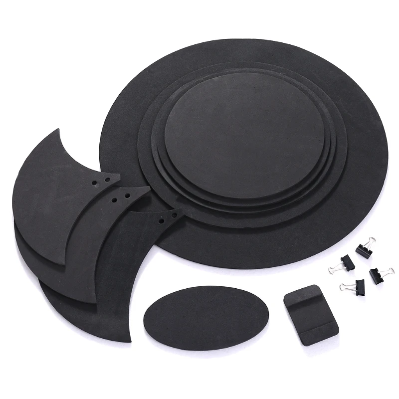 

10pcs Bass Snare Drum Sound Off Mute Silencer Drumming Rubber Practice Pad Set