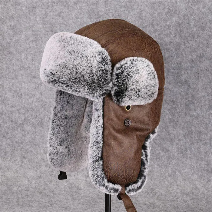 Casual Winter Men Bomber Hat for Women Solid Color Outdoor Warm Bomber