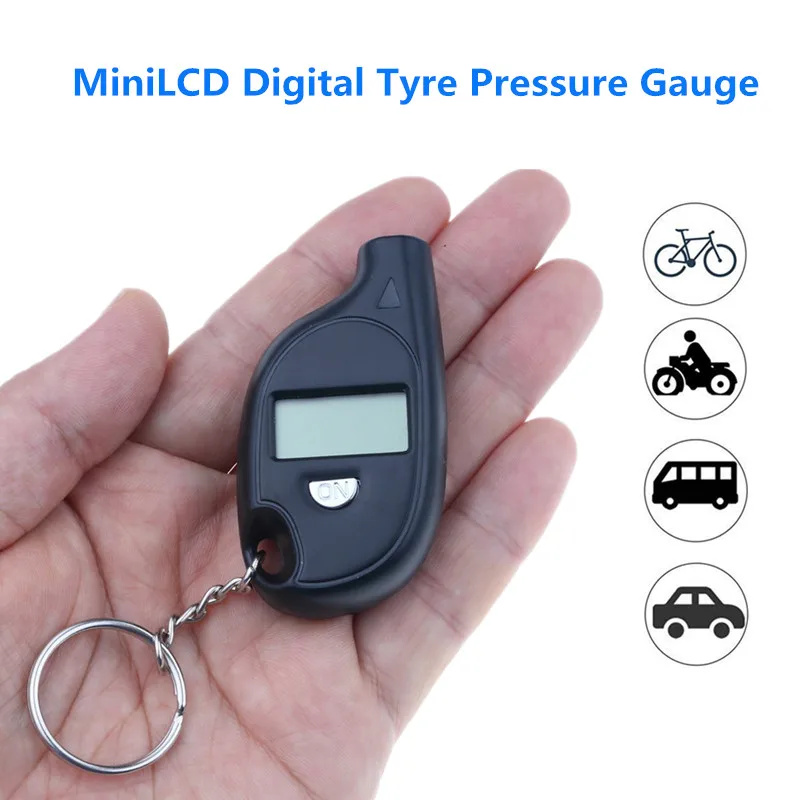 Mini LCD Digital Tire Pressure Gauge TPMS Tools Car Bike Motor Tyre Pressure Tester Air Pressure Checker Adapter 2