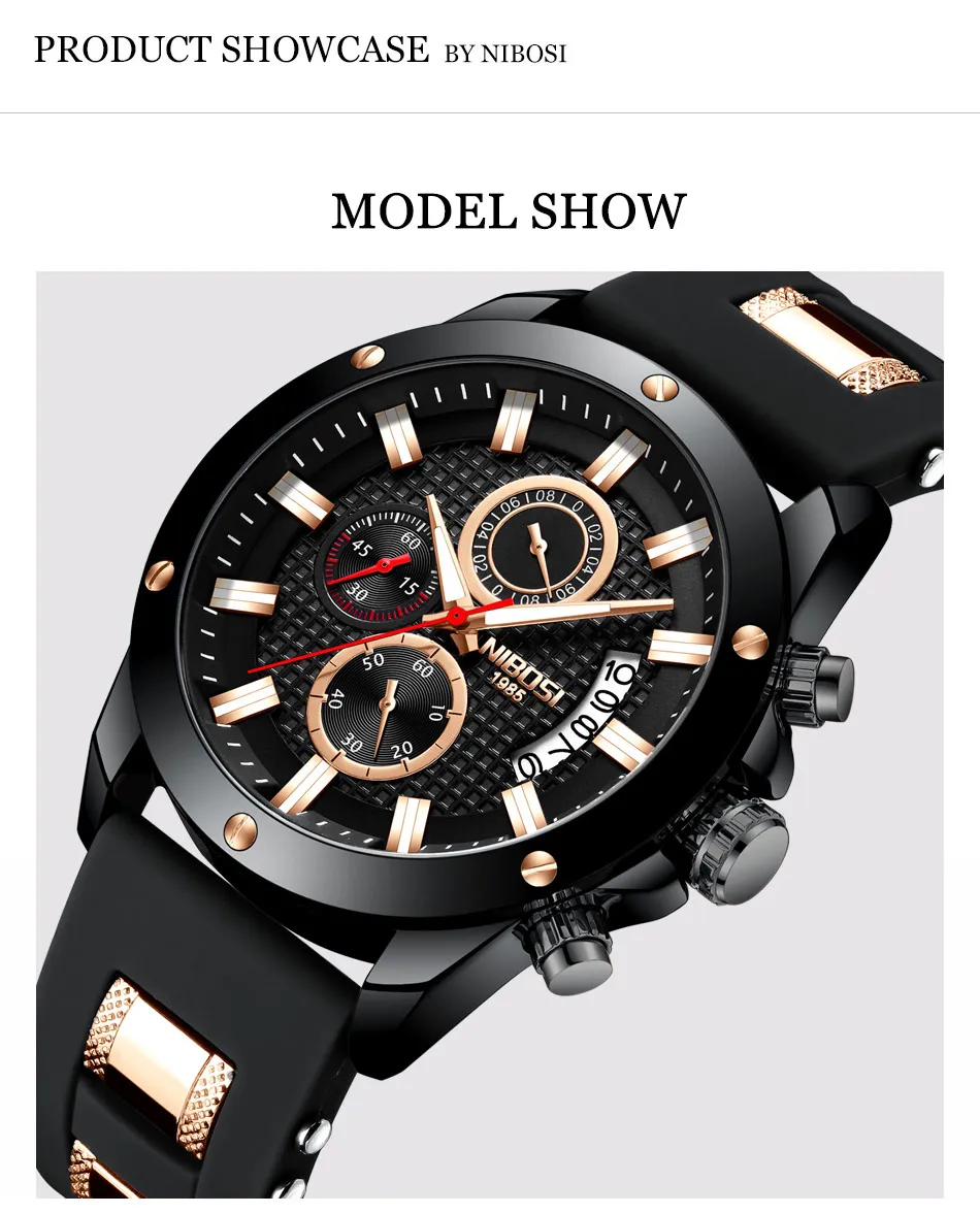 NIBOSI Sport Watches For Men Watch Military Army Clock Men Waterproof Silicone Strap With Date Relojes Deportivos Hombre 2018    (2)