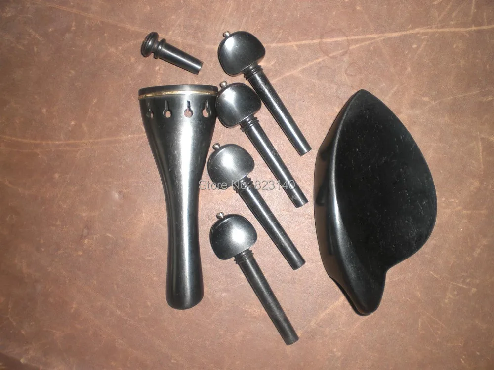 

1 Set High Quality Ebony Violin Fitting with Tail piece, Chin rest & pegs & end pin 4001#, Violin parts All 4/4