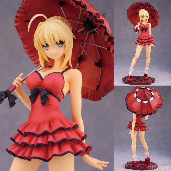 Kissen Toys Fate Stay Night Red Dress Saber Nero 25cm model Sexy Anime PVC Action Toy Figures Kissen Toys Fate Stay Night Red Dress Saber Nero 25cm model Sexy Anime PVC Action Toy Figures