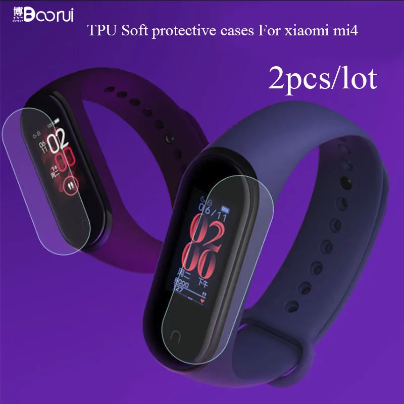 Защитные Чехлы BOORUI 2 шт./лот Miband 4 ультратонкие пленки с защитой от взрывов для