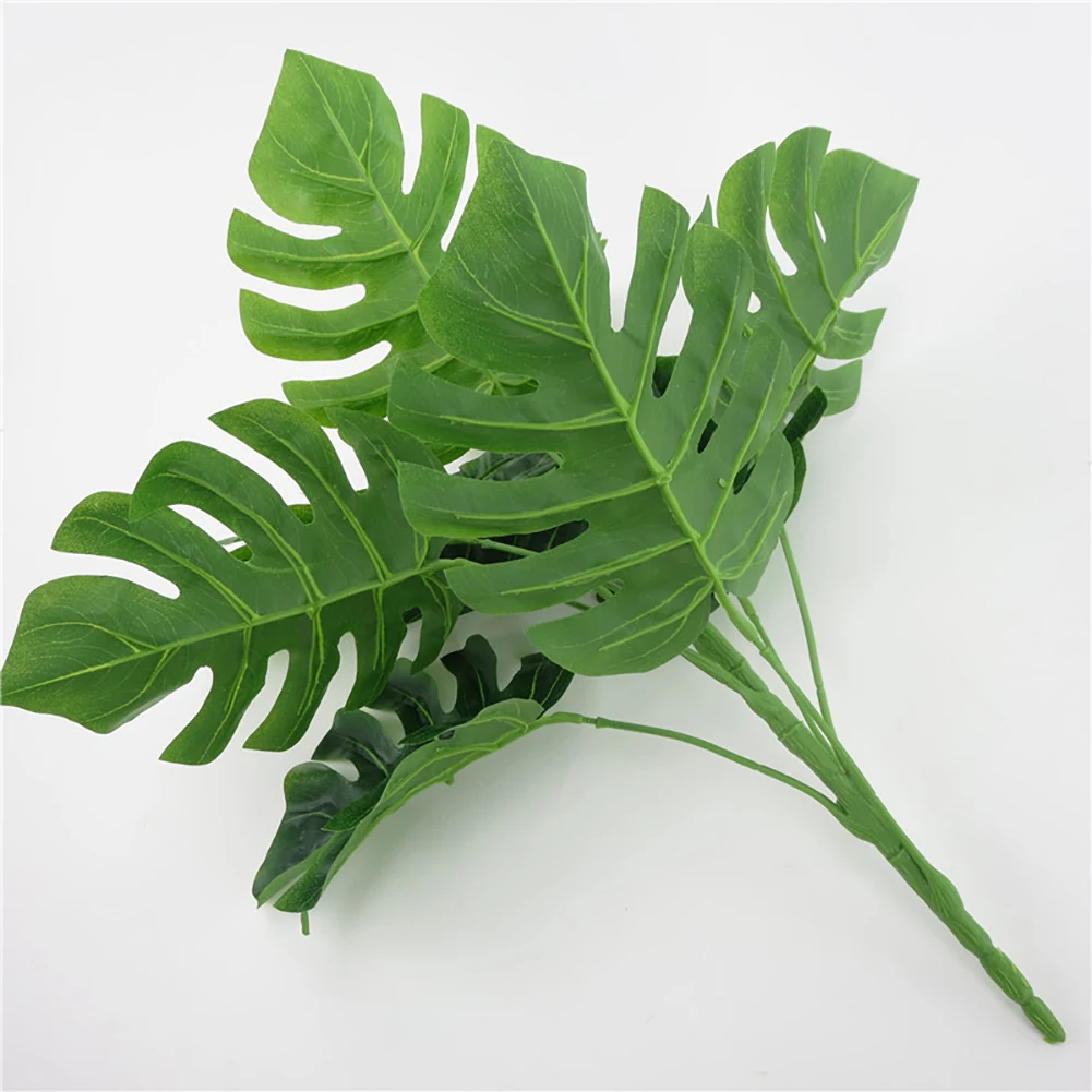 1 шт. Monstera офисное домашнее искусственное растение Высокая Имитация Поддельные Листва лист искусственные украшения - Цвет: Зеленый