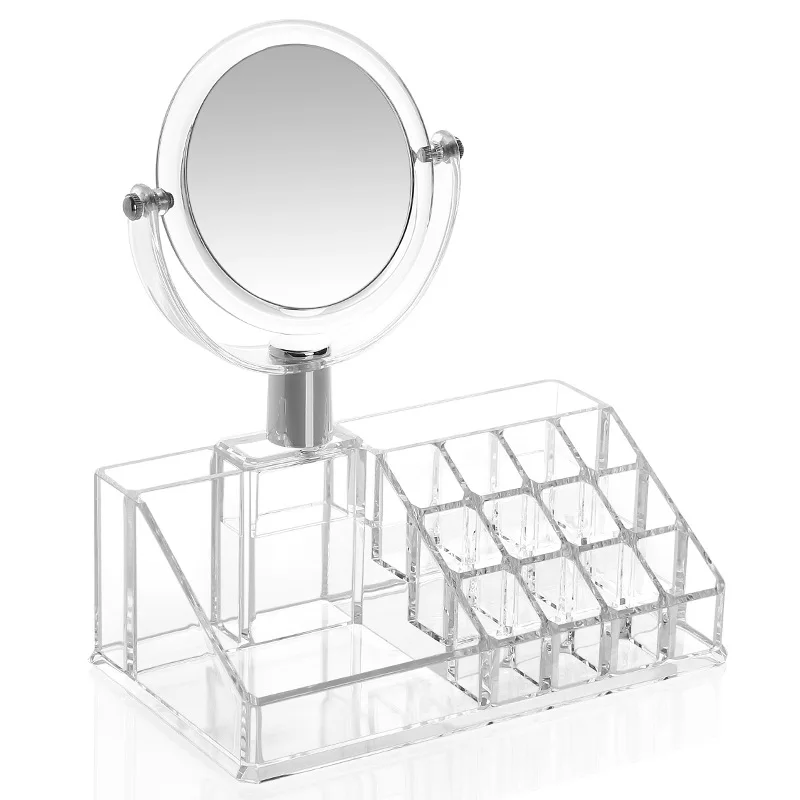 Atistic 16 grids 3 Drawers Crystal Cosmetic Organizer Makeup Jewelry Lipstick Brush Insert Holder Box With Mirror Storage Case (8)