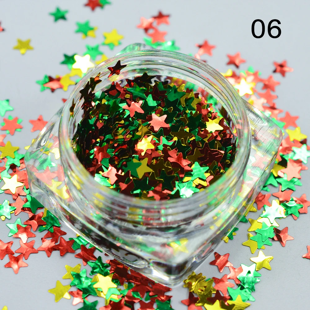 Nail Flakes Glitter Star 6
