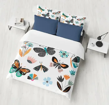 

Bedding export 3pcs Flying colour Butterflies Duvet Cover Set pillowcase Collection Bedding Sets Hypoallergenic Soft Bedclothes