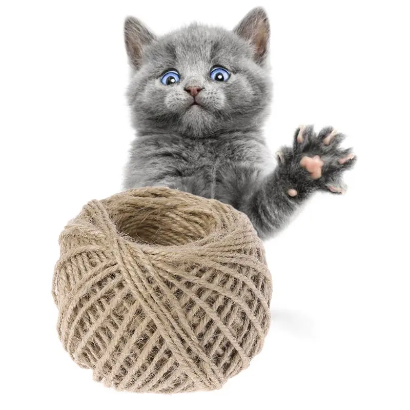 

50m Sisal Rope for Cats Scratching Toys DIY Desk Foot Chair Legs Binding Rope Cat Claw Grinding Toy Pet Supplies
