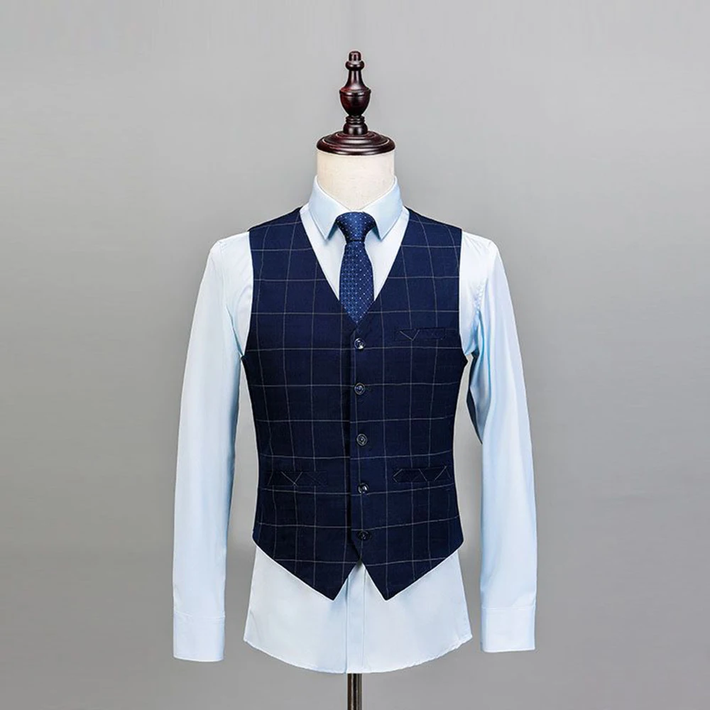 2019 الملكي الأزرق 3 قطع رجل الدعاوى منقوشة سليم صالح بدل زفاف العريس تويد الصوف البدلات الرسمية الزفاف (سترة + السراويل + سترة)