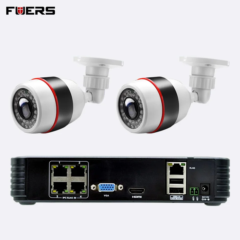FUERS 1080P Full HD 4CH POE NVR WiFi IP камера видеорегистратор наборы 4 канальный ONVIF система