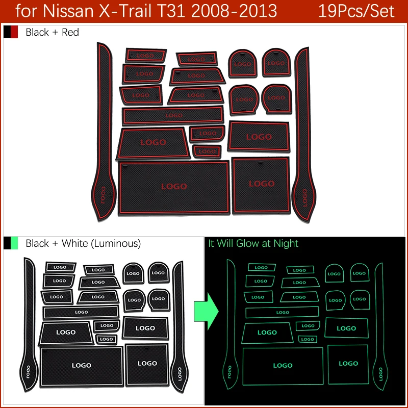 Для Nissan X-Trail T31 2008~ 2013 противоскользящие резиновые чашки подушки Салонные подложки X Trail 2009 2010 2011 2012 Аксессуары 19р