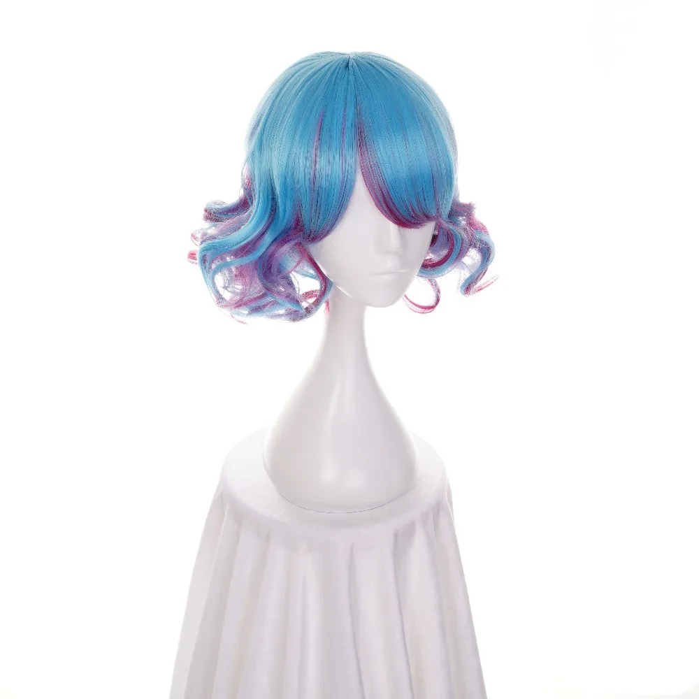 Ccutoo 35 см синий фиолетовый микс короткий кудрявый синтетический парик груша прически косплей костюм парики для женщин Хэллоуин Вечерние
