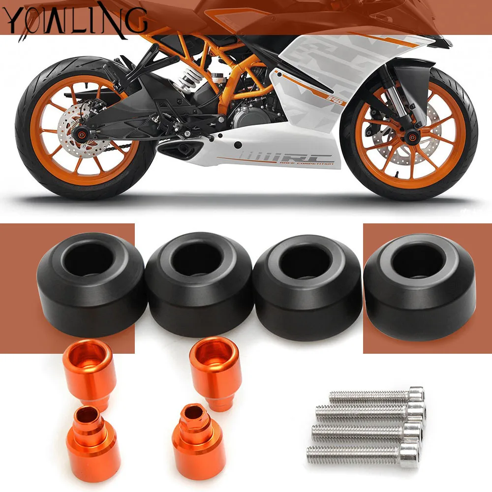 Спереди и сзади ночлега колеса рамки ползунок защиты для KTM Duke RC 125 200 390 2012 2013 для мотокросса, для езды на мотоцикле, уличный велосипед