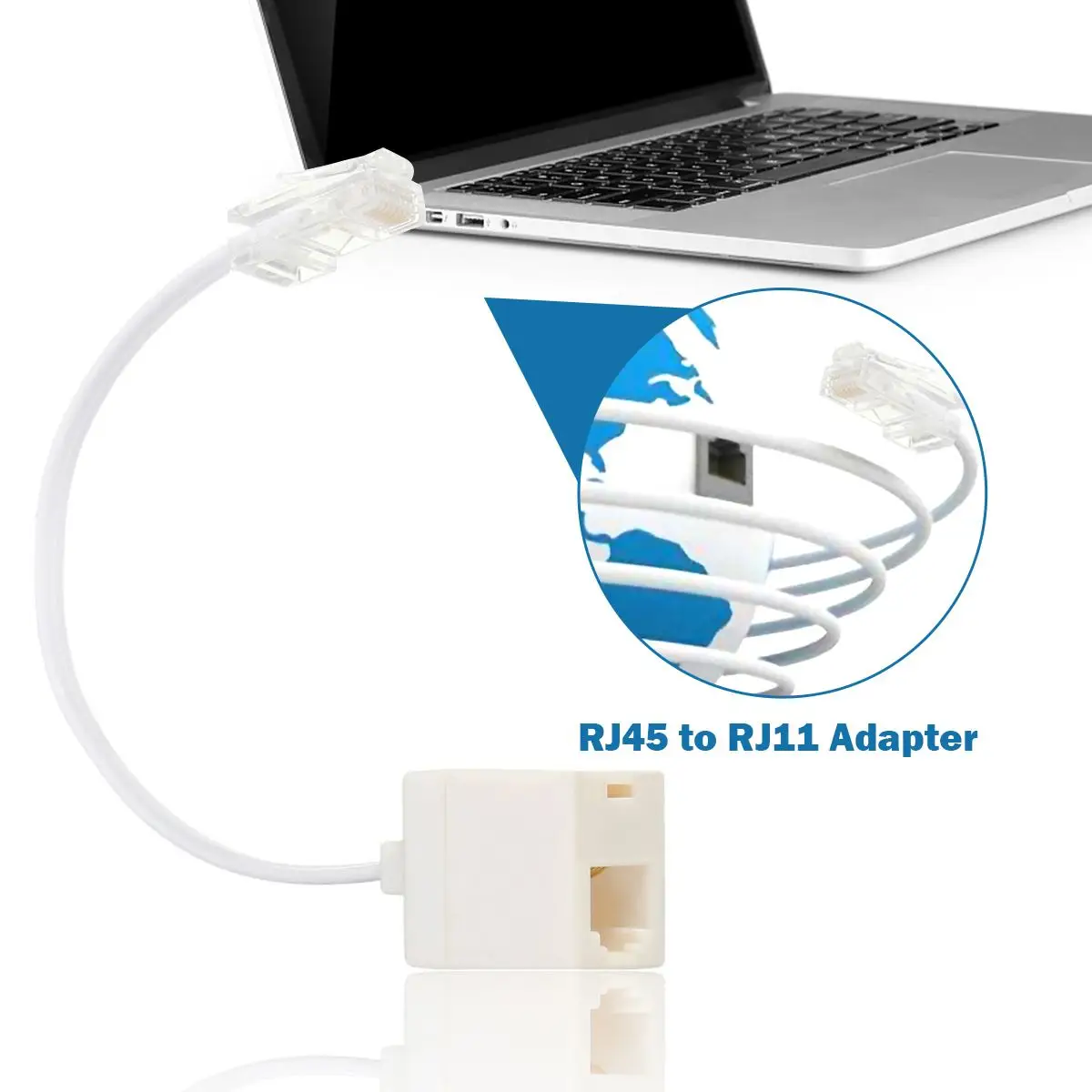 Самые низкие цены высокое качество RJ11 6P4C женщина к Ethernet RJ45 8P8C Мужской F/M адаптер конвертер кабель Белый Лидер продаж
