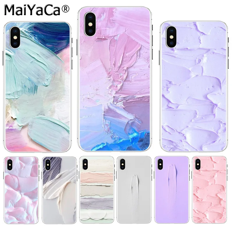 

MaiYaCa Simple art color painting paint pigment 2018 Colored Drawing phone Case for iPhone 8 7 6 6S Plus X XS max 5 5S SE XR