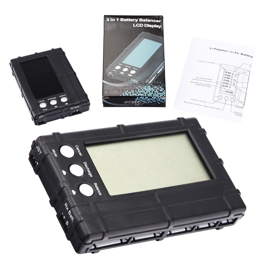Измеритель напряжения оригинальный стабилизатор батареи 3 в 1 RC 2s 6s Lipo Li Fe LCD +