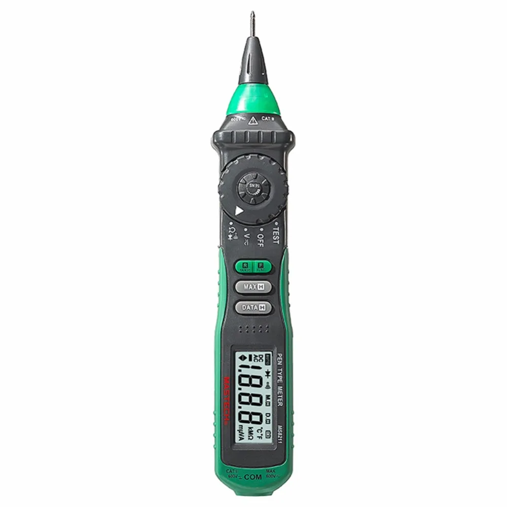 MASTECH MS8211 Ручка Тип Цифровой мультиметр с NCV тестер Бесконтактный AC 600 в детектор напряжения Ом мульти тестер с 2,7 в диод