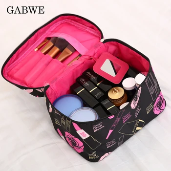 

GABWE Cosmetic Box Female Quilted Professional Cosmetic Bag Women's Large Capacity Storage Handbag Travel Toiletry Makeup Bag