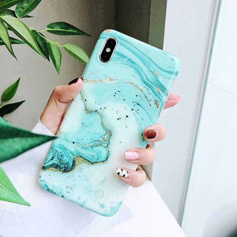 Funda de mármol para iphone XS Max XR XS funda de granito pintado tpu 8 para iphone 7 Plus X 6 funda protectora de 6 S Capa