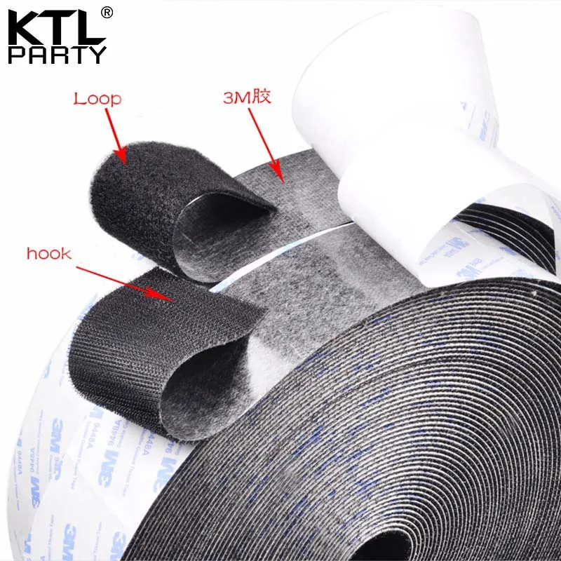 

3 meters length nylon velcros self adhesive fastener tape sticky glue loop hook sticker strip stick magic tape velcroing strap