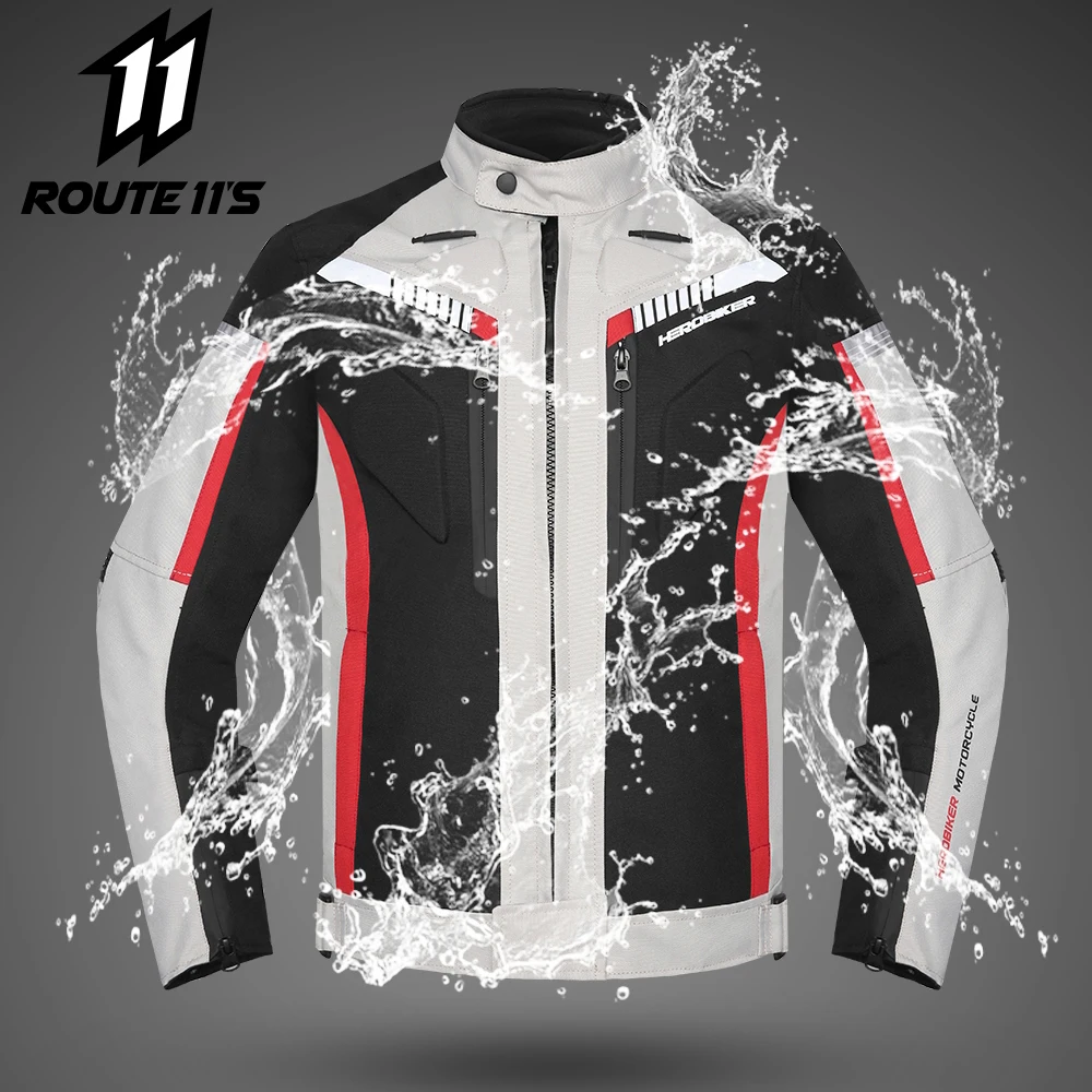 Куртка мотоциклетная HEROBIKER Мужская водонепроницаемая ветрозащитная одежда для