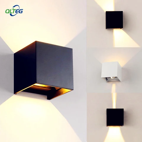 Conduziu a Luz da Parede ao ar Lâmpada de Parede Qlteg Livre Ip65 Impermeável Estilo Nórdico Moderno Interior Sala Estar Varanda Jardim Lâmpada Ac90-260v 6 w 12