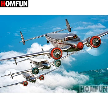 

HOMFUN 5D DIY Diamond Painting Full Square/Round Drill "Aircraft scenery" Embroidery Cross Stitch gift Home Decor Gift A08494