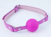 New 4.5 cm open mouth bondage Silicone leather round ball gag passion flirting BDSM mouth gags sex product toy pink color A151