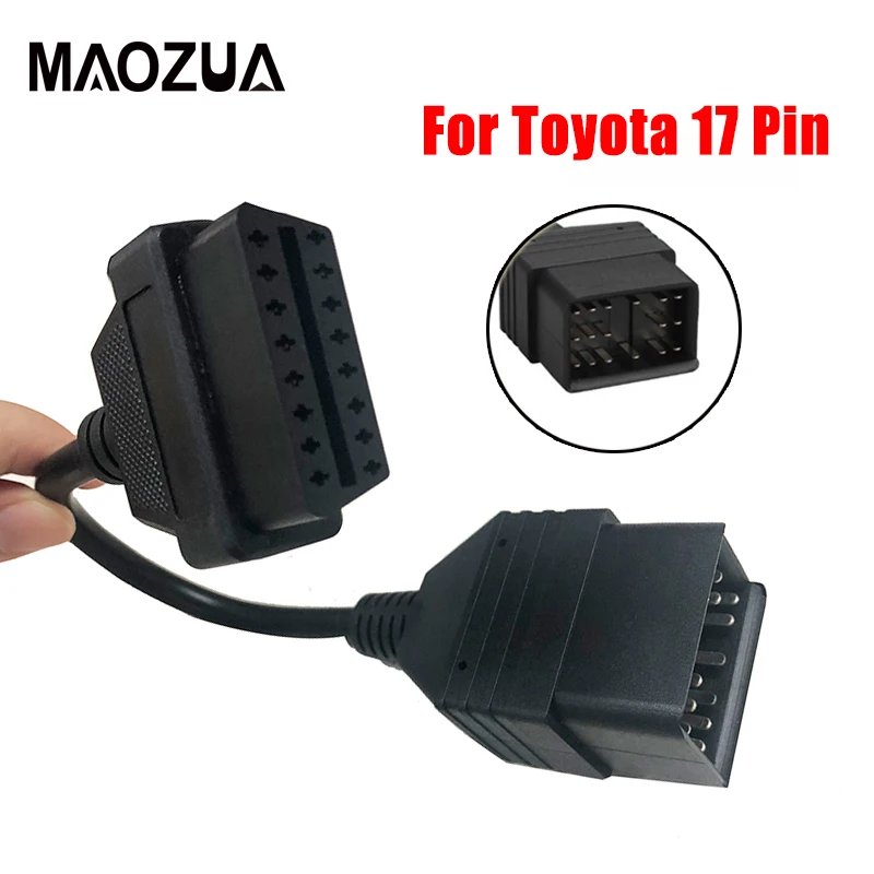 Maozua 5 шт. для Toyota 17pin до 16pin женский obd2 Кабельный разъем автомобильный диагностический адаптер