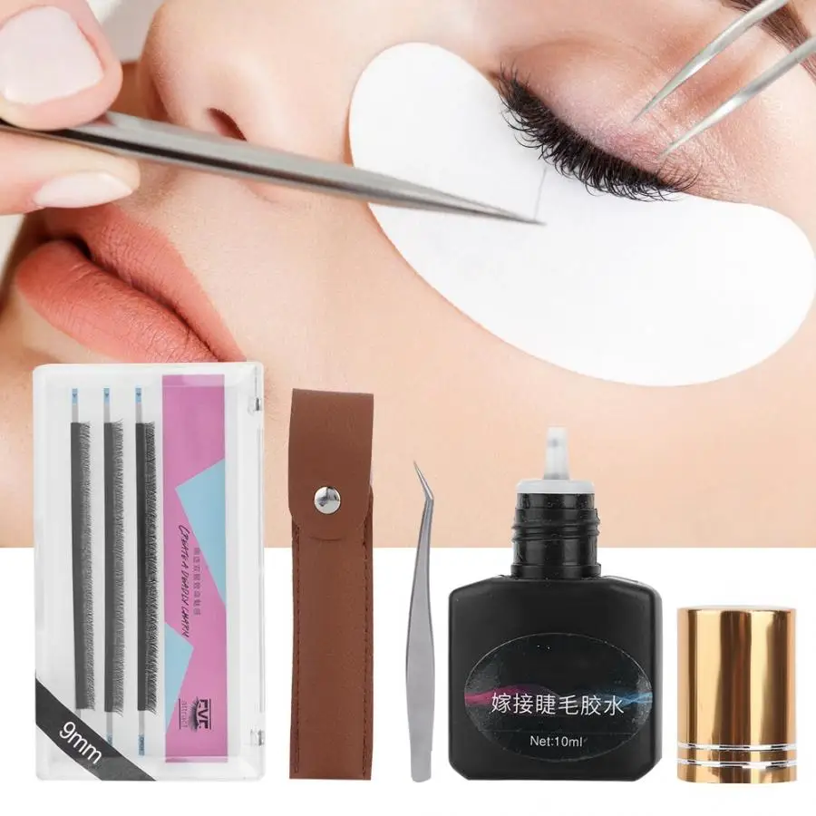 

Natural Long Professional Y-shape False Eyelashes Extension Kit Grafting Eyelash Tools Natural False Eyelashes