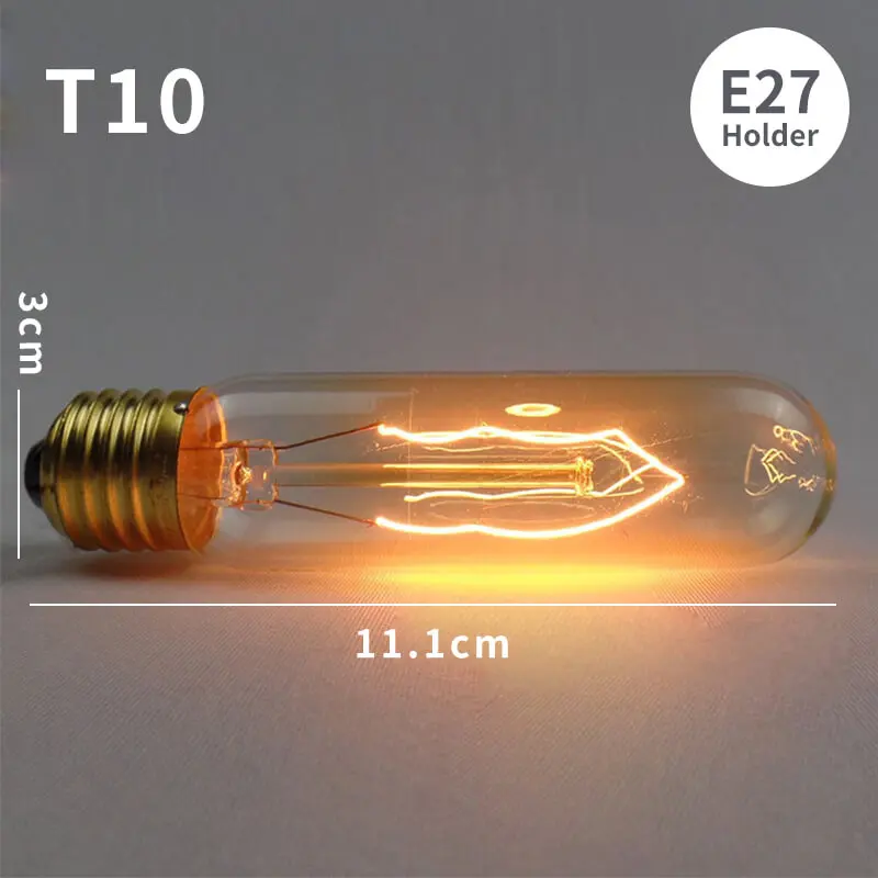 EL ретро Edison LED светильник лампочка E27 E14 40W 220V ST64 C35 G80 G95 T45 T30 T185 T10 A19 ST64 ампулы лампы Винтаж ламп Эдисона - Цвет: Filament T10