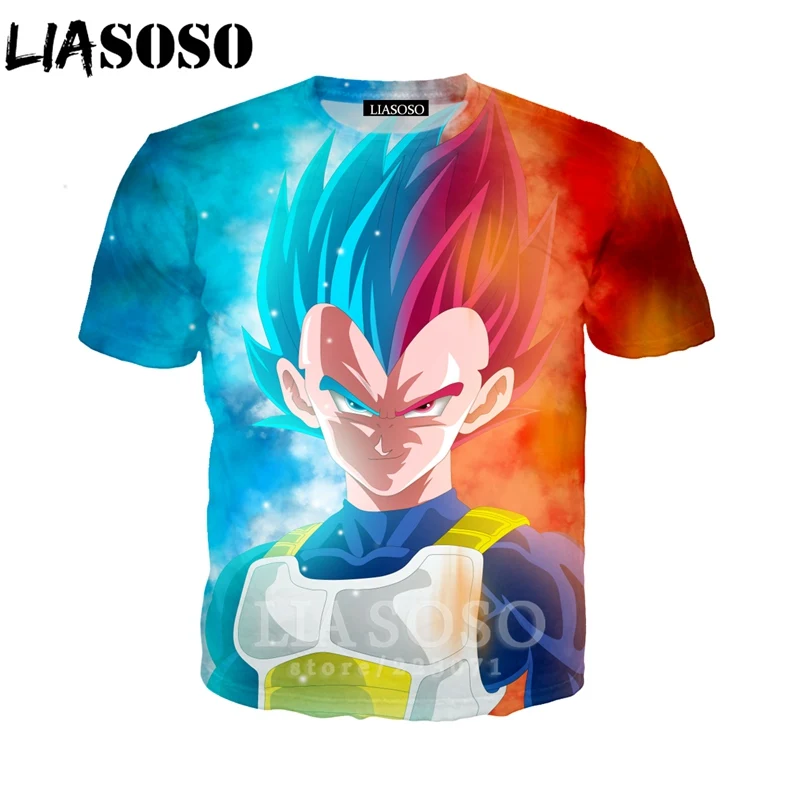 LIASOSO модные Для мужчин женщин толстовка 3D принт аниме Dragon Ball Вегета короткий