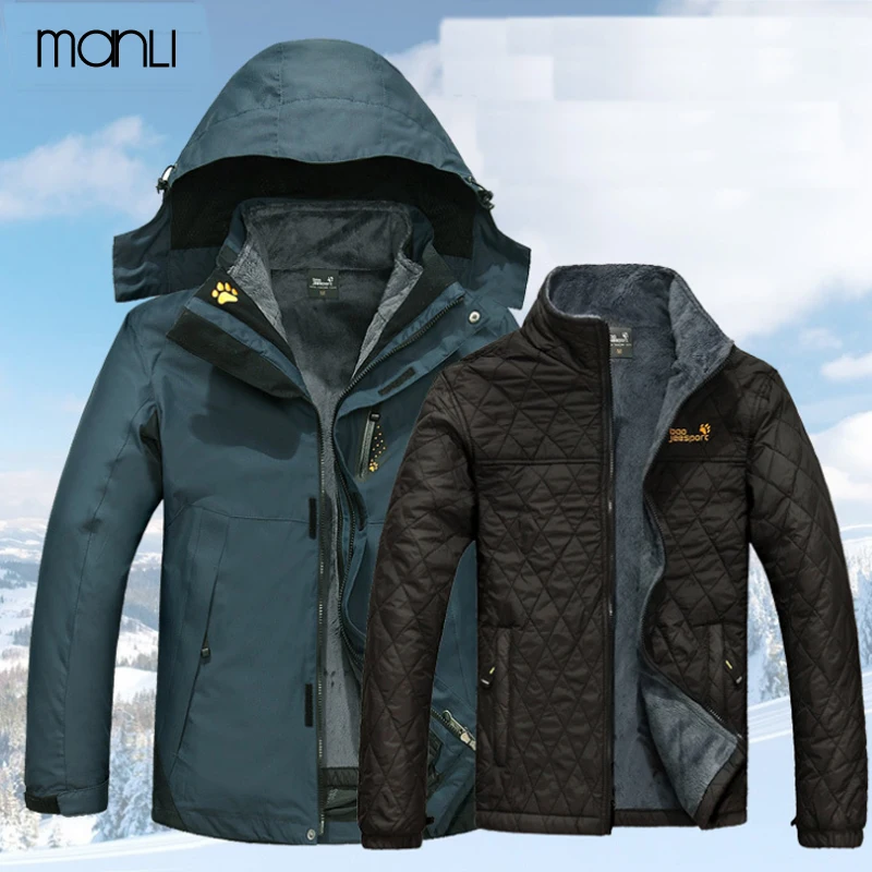 Mannen Winter Fleece Waterdichte Jas 3 in 1 Outdoor Vrouwen Sport Warm Merk Jas Wandelen Camping Trekking Skiën jassen Mannen Winter Fleece Waterdichte Jas 3 in 1 Outdoor Vrouwen Sport Warm Merk Jas Wandelen Camping Trekking Skiën jassen