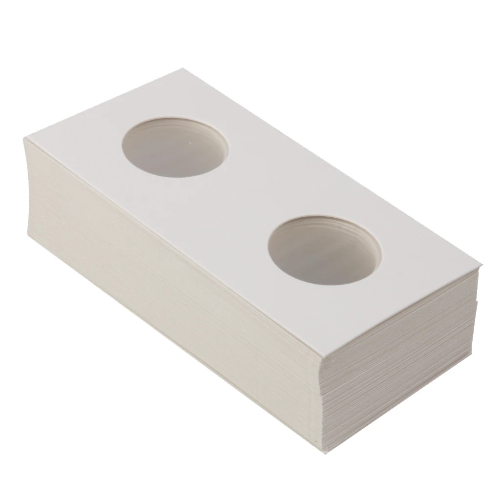 2x2 Cardboard 29mm Coin Flip Holders for Dollar, Pennies, Quarters - 50 Pieces