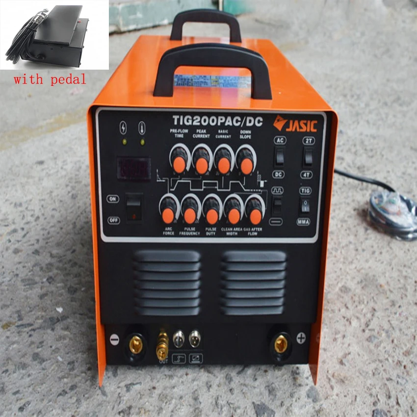 

JASIC WSE-200P TIG200P AC/DC TIG/MMA Square Wave Pulse Inverter Welder 220-240V With Foot Control Pedal