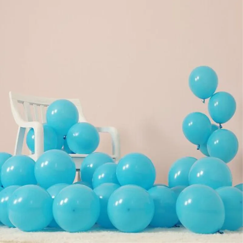 

100% latex balloon 50pcs/lot2.2g round light blue balloons baby shower decors boy baloons birthday wedding party ballons helium
