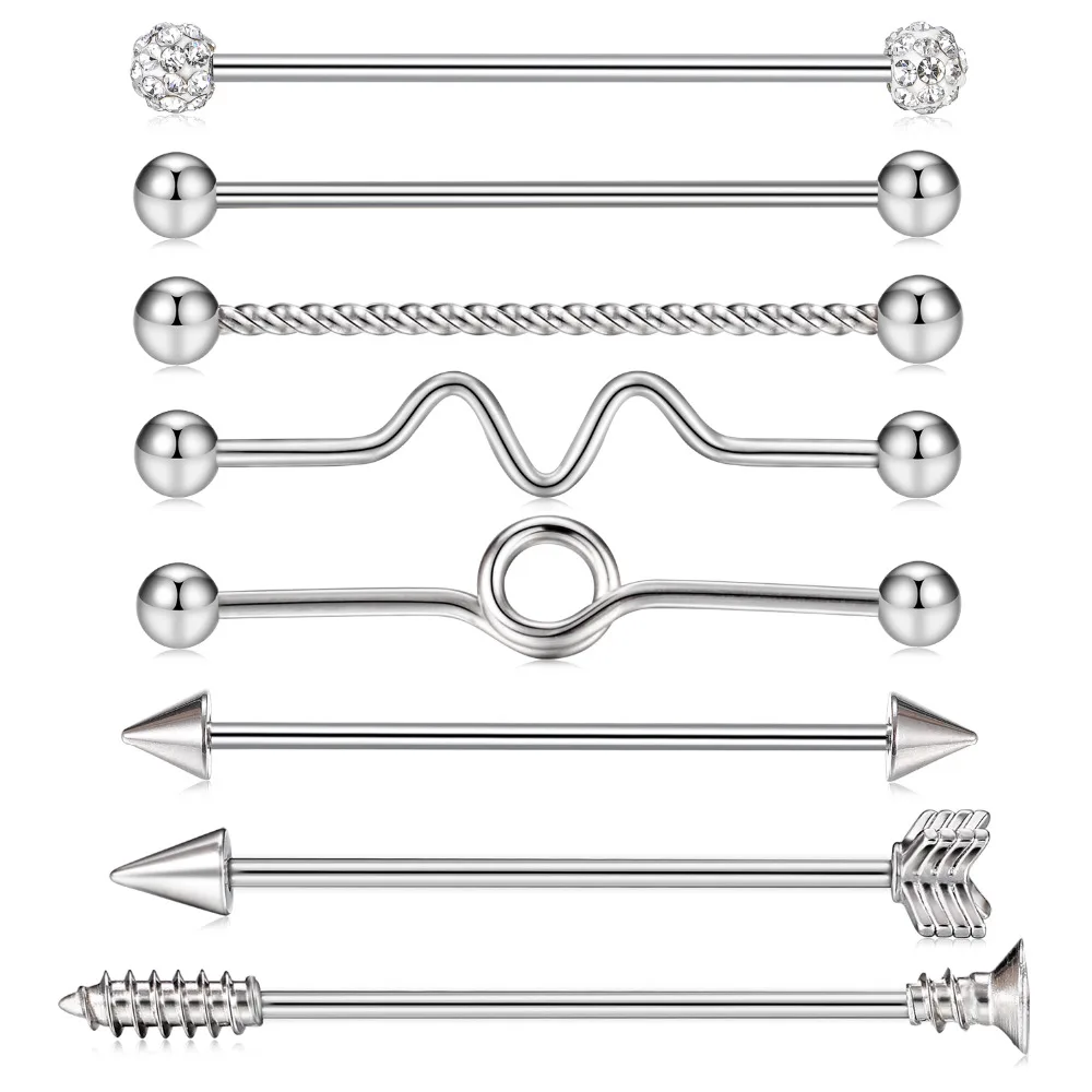

GAGABODY 14G Surgical Steel Industrial Barbell for Women Men Cartilage Earring Body Piercing Jewelry 1 1/2 Inch 38mm