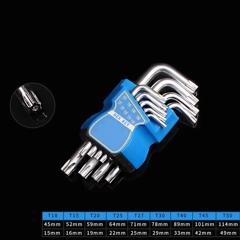9 шт. T10-T50 торцевой шестигранный торцевой ключ динамометрический ключ шестигранный торцевой ключ l-типа Инструменты для ремонта гаечный ключ двойной бионический гаечный ключ Набор