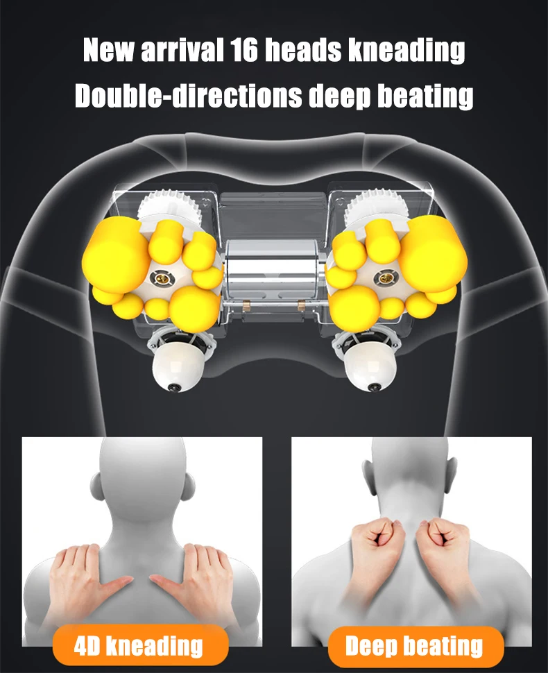 Angelruila u-образный массажер для шеи, электрический массаж шиацу, плечи, спина, тело, массажеры для ног, инфракрасный 4D Массажер для автомобиля/дома