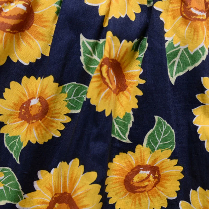 Girls Baby Summer Sunflower Lace Dress Vestidos Beach Style Floral Children Princess Dress Backless Girls Casual Sundress (4)