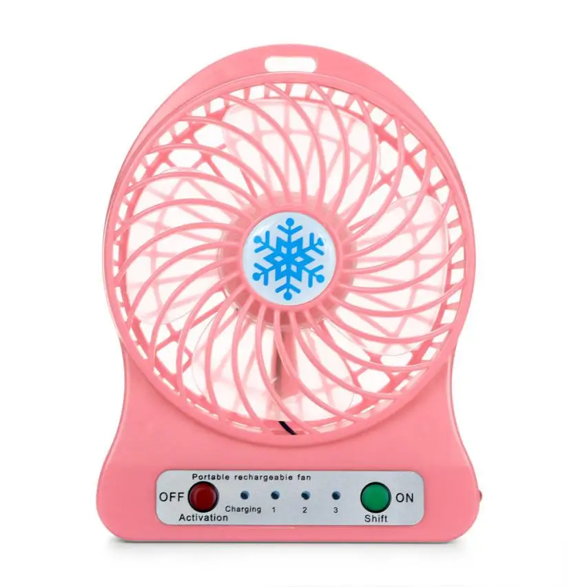 

2018 Portable Rechargeable LED Light Fan Air Cooler Mini Desk USB 18650 Battery Fan Pqw0727