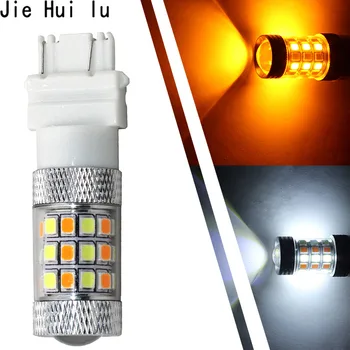 

1Pcs 3157 7443 T20 1157 BAY15D LED Car Turning Light 12V 2835 42 SMD Dual Color White Yellow Auto DRL Fog Lights Signal Lamp