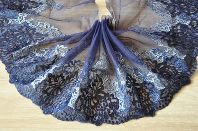 3 метра 10-23 см синяя сетка кружевная лента с вышивкой платье край украшения одежды материал рукоделие Швейные аксессуары 869 - Цвет: N  Width17cm
