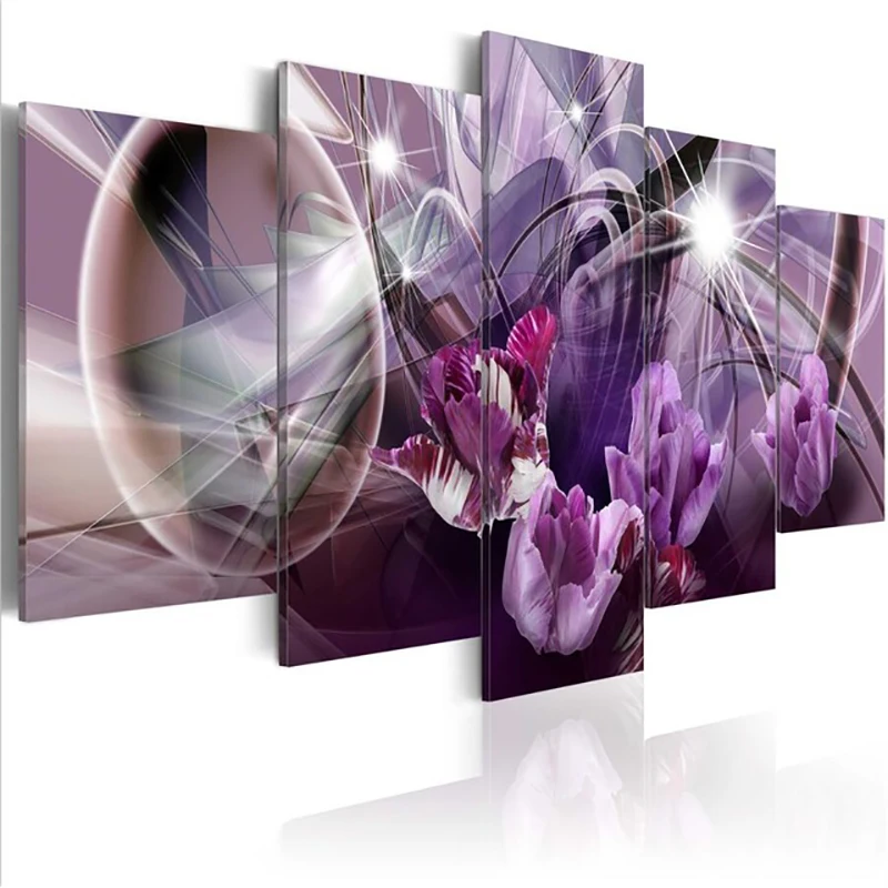 5 панелей 5D Diy Полная квадратная алмазная живопись "абстрактные цветы" мульти-картина комбинация 3D Набор для вышивания домашний декор - Цвет: A3