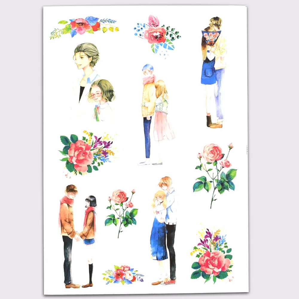 1 Pcs Cartoon Boyfriend And Girlfriend Stickers For Laptop